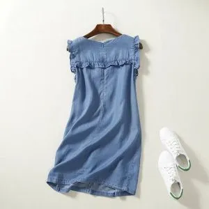 Vestido Curto Fluido Jeans