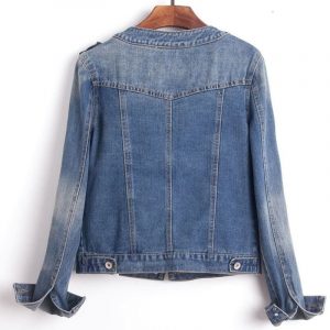 Jaqueta Jeans Gola Redonda