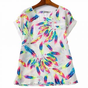 Blusa de Penas Coloridas