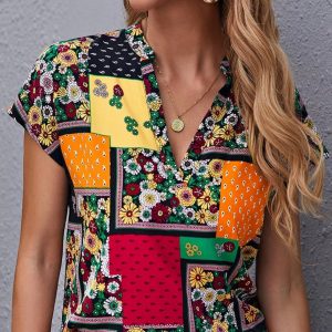 Blusa Retalhos Manga Curta