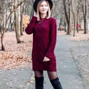 Vestido Manga Longa Tricot