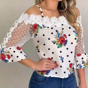 Blusa Floral Poá