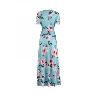 Vestido Floral Gola Alta