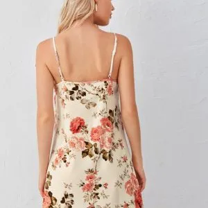 Vestido Curto Bege Floral