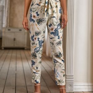 Calça com Cinto Estampa Floral