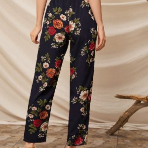 Calça Floral Cós Alto