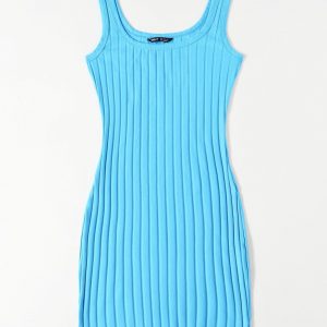 Vestido Curto Básico Canelado