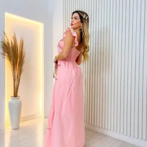 Vestido Longo Bordado Indiano