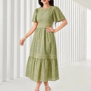 Vestido Lese Manga Solta