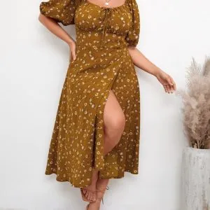 Vestido Midi Floral Plus Size